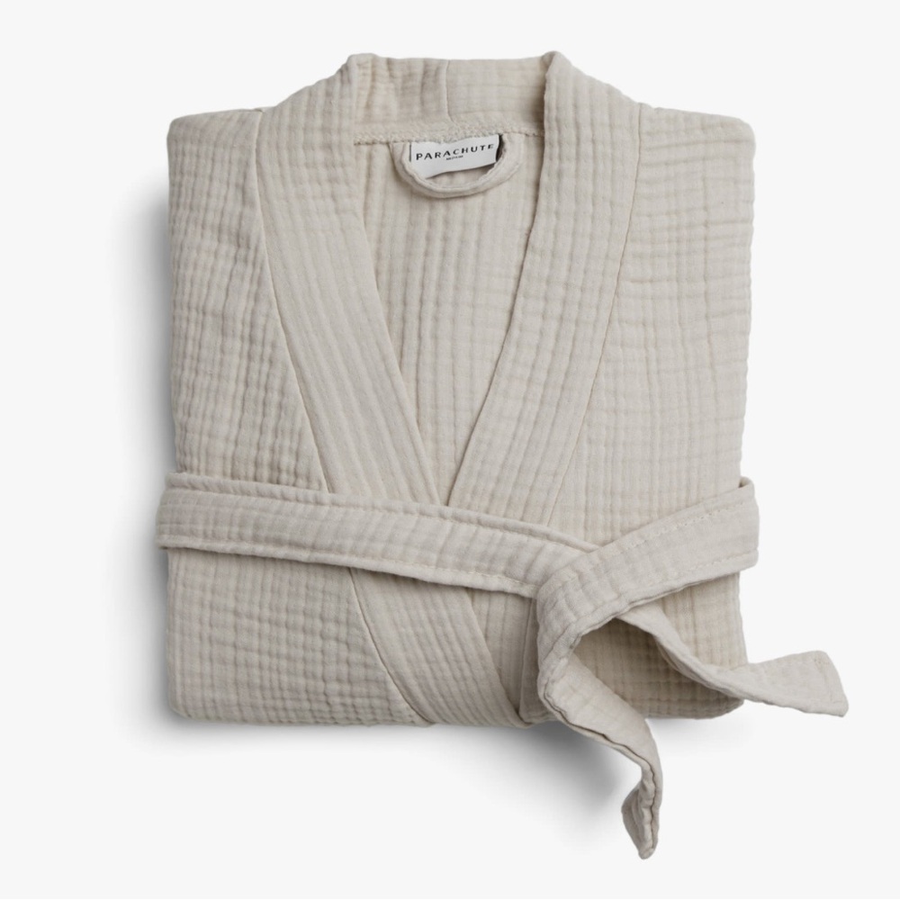 Parachute Home Cloud Cotton Robe in Bone Small